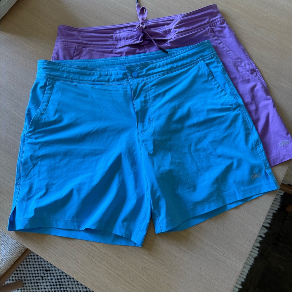 ALO Yoga Blue and Purple Hybrid Swim Shorts